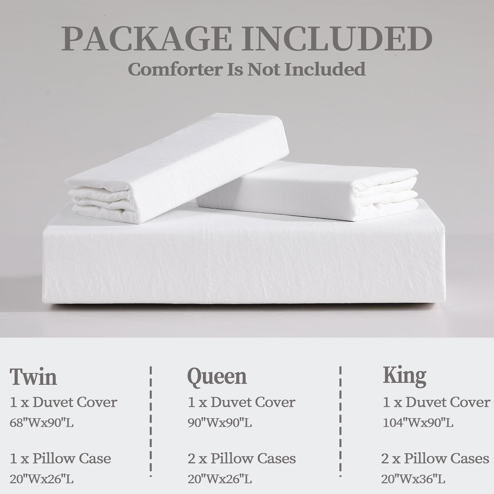 AOILE Ruffle Duvet Cover Set – 3PCS Soft Washed Microfiber, Vintage French Country Bedding, Twin/Queen/King