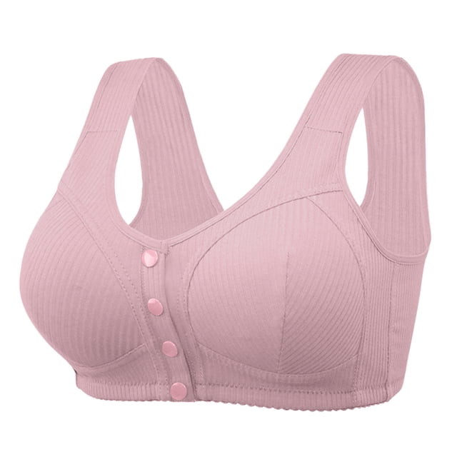 MIASHUI Bras for Women Comfortable New Thread Cloth Pure Front Button Medium and Old Age Large Size No Steel Ring Bra