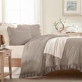 thumbnail image 4 of Light Brown Ruffle Comforter Cal King(104x96Inch), 3 Pieces(1 Ruffled Comforter and 2 Pillowcases) Solid Farmhouse Shabby Chic Bed, Vintage Rustic Soft Microfiber Bedding Set, 4 of 9