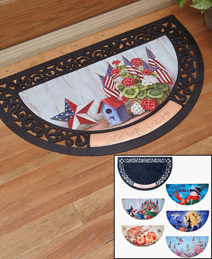 6 Pieces The Lakeside Collection Holiday Doormat with Interchangeable Graphic Inserts