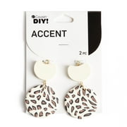Cousin DIY Cheetah Print Jewelry Dangle Accents, Polymer Clay/Metal, 2 Piece Set, Unisex, Adults