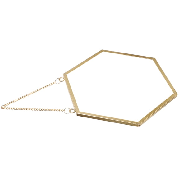 Milisten Hexagon Wall Mirror Set, Golden Decorative Hanging Mirror for Home, Living Room, Bedroom Wall Decor 1 Set