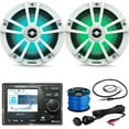 thumbnail image 1 of Infinity PRV515 High-Power Marine Bluetooth SiriusXM Ready Digital Media Receiver, 2x Infinity 6.5" Coaxial 225 Watt White Marine LED Speakers, 16-Gauge Wire, Antenna, Auxiliary Interface Mount, 1 of 6