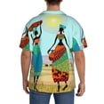 thumbnail image 3 of Uemuo African Women Pattern Cotton Linen Short Sleeve Shirts,Casual Lightweight Button Down Shirts,Vacation Beach Summer Tops-Large, 3 of 7
