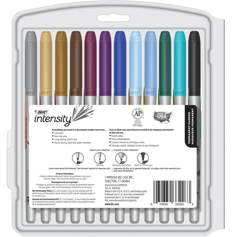 BIC Intensity Permanent Marker Coloring Bundle, Assorted Fine/Ultra Fine  Tips, Assorted Fashion and Metallic Colors, 56-Count, (CBPM56EC-AST)