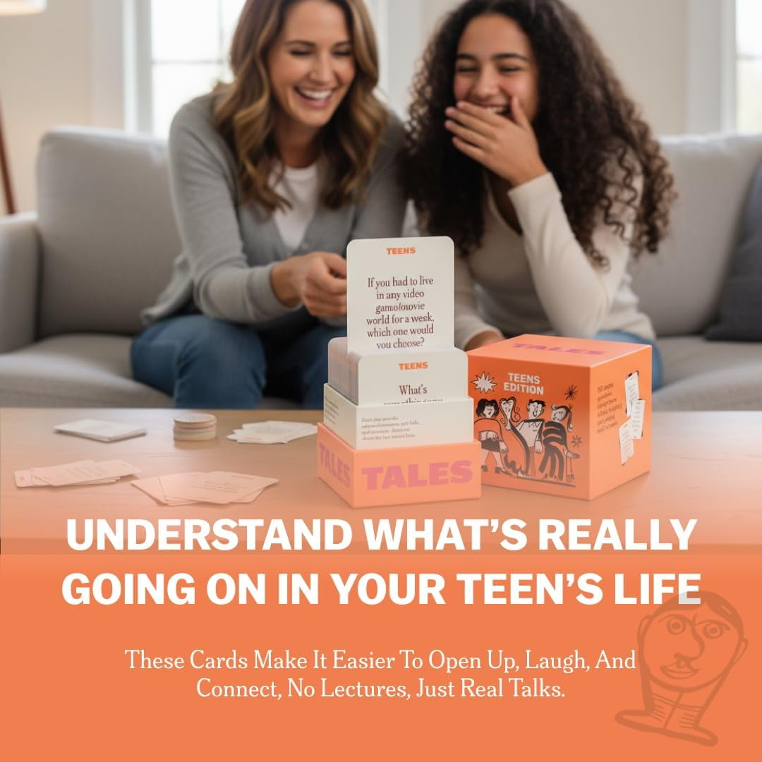 TALES Conversation Cards, Teens Edition 150 Count, Fun Family Games for Teens, Perfect for Dinners, Road Trips, Classrooms