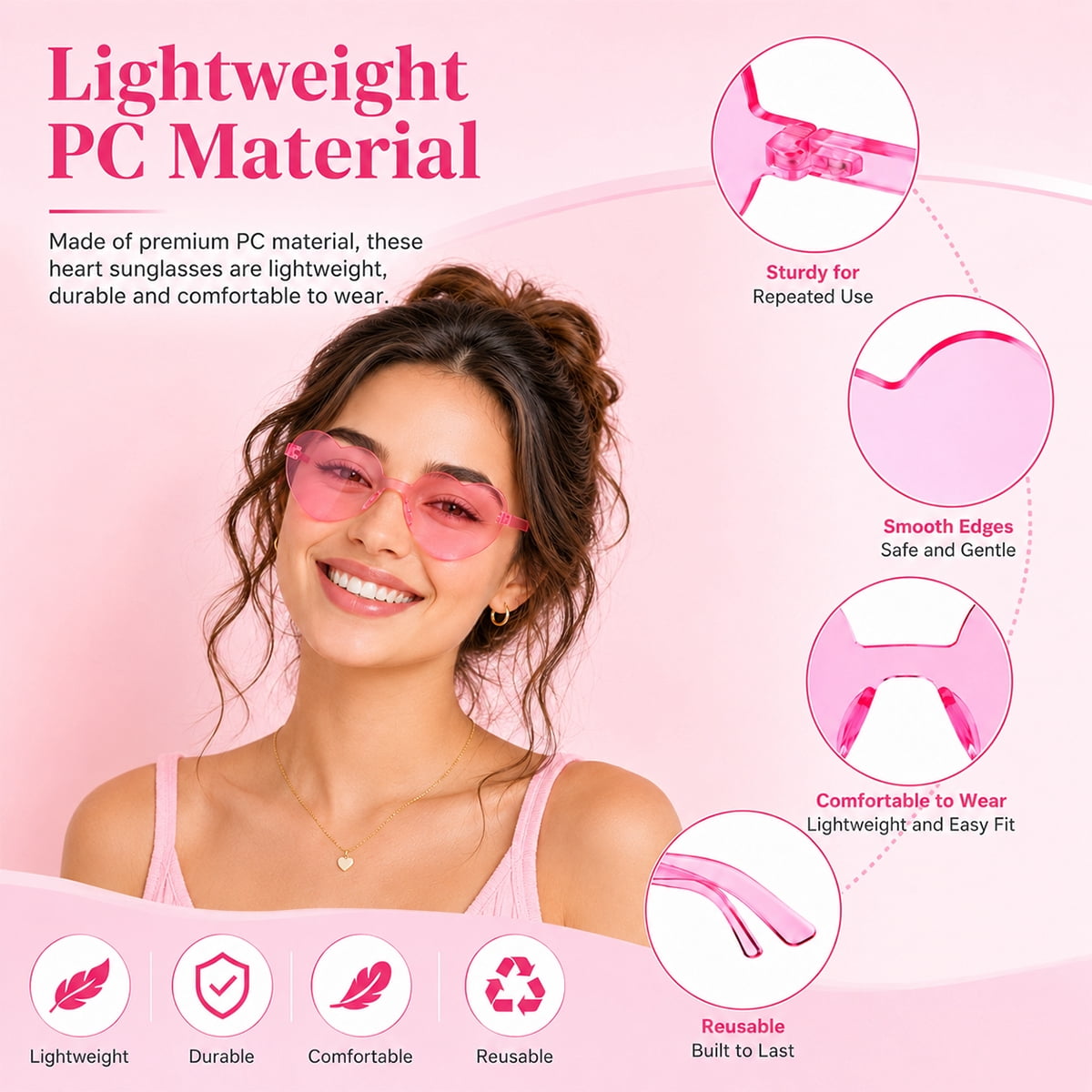 Heart Glasses for Women Valentine Party Glasses Fun Trendy Heart Shaped Glasses for Birthday Wedding Bachelorette Party Favor Mixed Color 12PCS