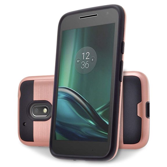 LG K30 Case, LG K10 2018 Case, 2-Piece Style Hybrid Shockproof Hard Case Cover with [ Premium Screen Protector] And Circlemalls Stylus Pen [Rose Gold]