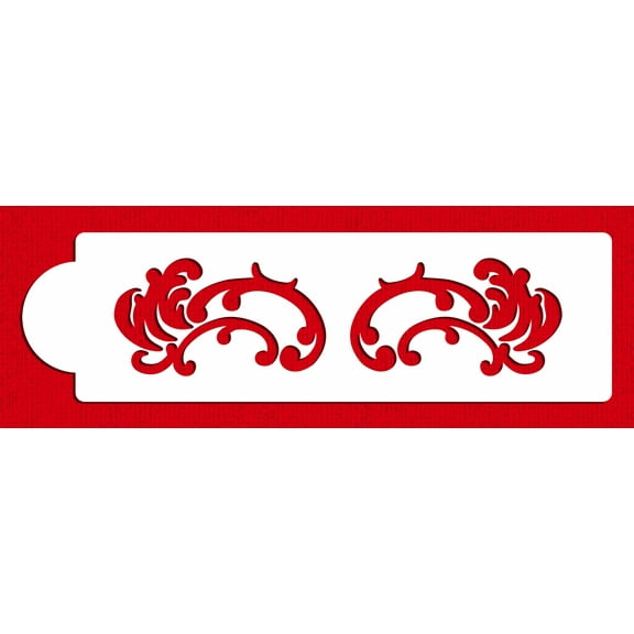 Designer Stencils C404 Damask Cake Tier 4 Cake Stencil, Beige/semi-transparent