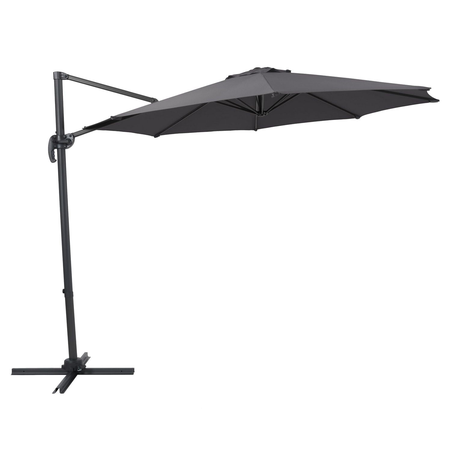 Parasol d'extérieur inclinable et rotatif CorLiving de 9,5 pieds avec cadre en aluminium et acier et auvent durable