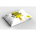 thumbnail image 2 of Ambesonne Ice Cream Pillow Sham 2 Pack, Lemon Flavor, 36"x20", Yellow Black White, 2 of 3