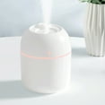 thumbnail image 2 of USB Humidifier with Night Light 220ml Portable Quiet Cool Mist Mini Air Moisturizer for Bedroom Office Plant Car Travel Baby Room Easy Clean One Button Operation White Pink Blue, 2 of 5