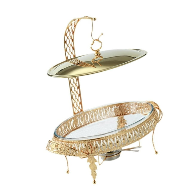 simhoa Ensemble de Plats Anti-Frottement pour Buffet Réchaud de Buffet avec Couvercle Suspendu Couvercle Détachable Aliments 3 L
