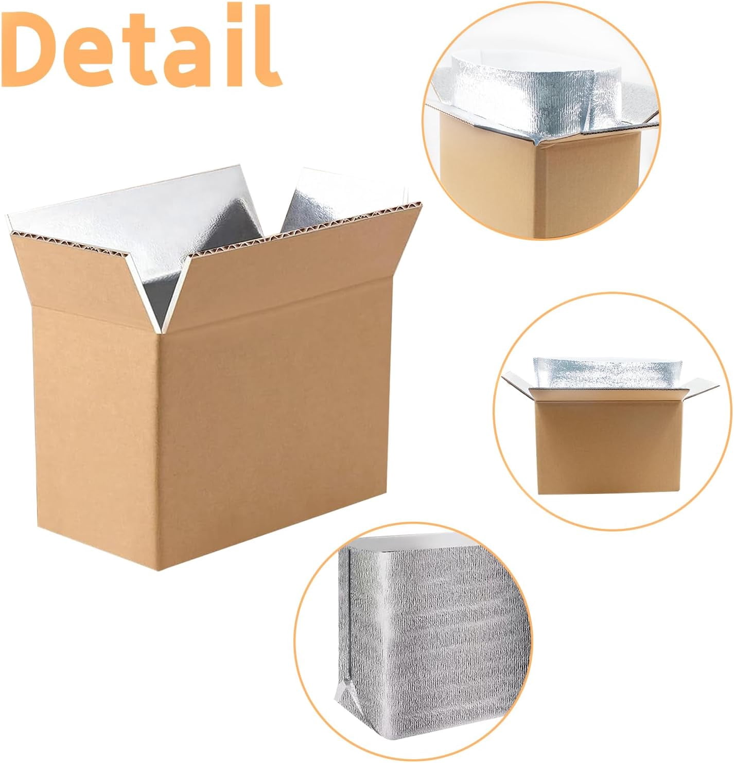 4 PCS Double Insulated Shipping Boxes with Aluminum Foil Liner, Hot & Frozen Food Delivery Box Insulated Carton for Packing Moving Shipping Mailing 10x5.5x6.7 Inch & 8x4.3x5.6 Inch