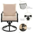 thumbnail image 3 of 4 Pieces Patio Swivel Chair, All-Weather Swivel Rocker Chair with Armrests & Cushion, Heavy Duty Outdoor Dining Chairs, Wrought Iron Outdoor Chairs for Garden, Balcony, Deck (4 Pieces), 3 of 8