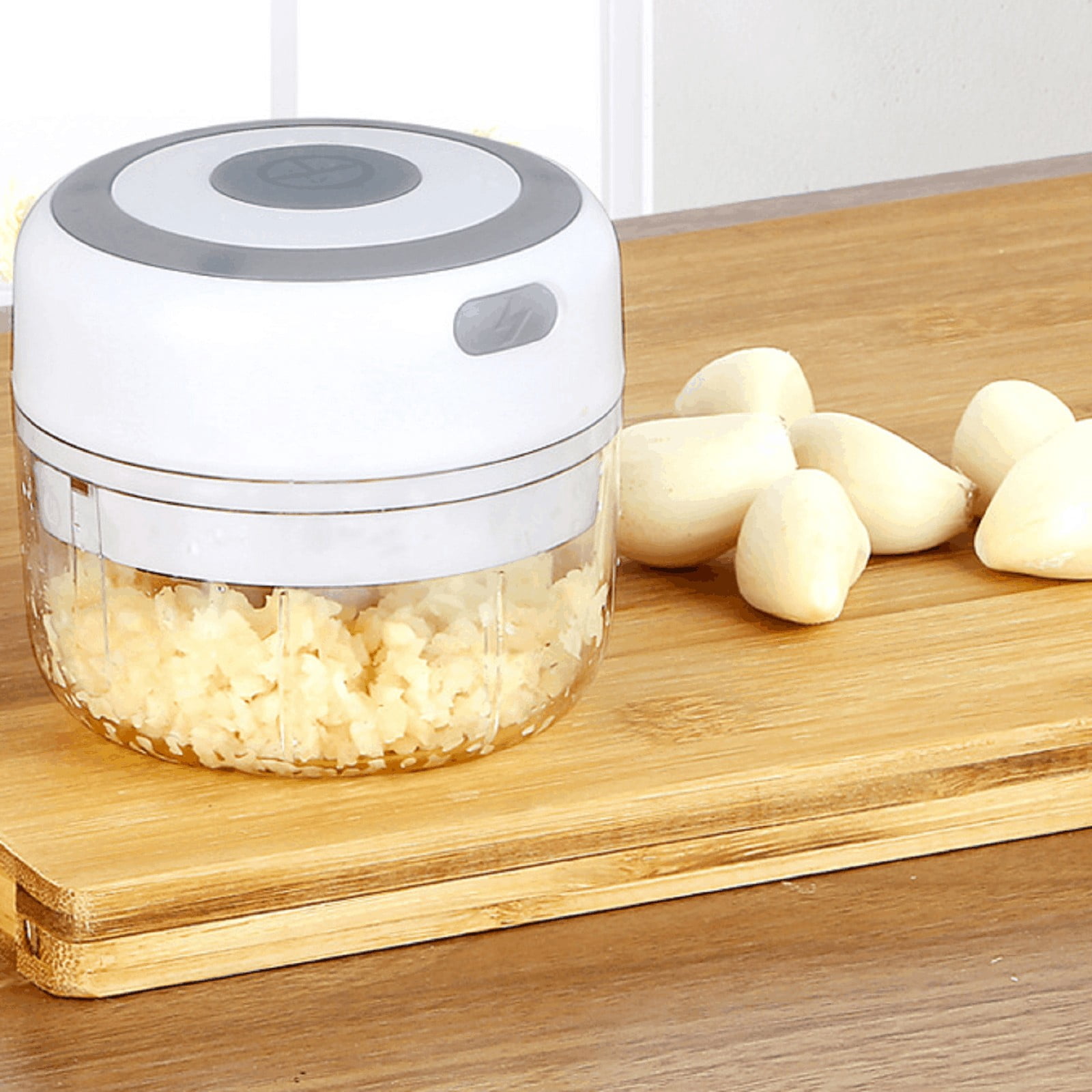 XKHZJL Electric Garlic Chopper, Mini Portable Veggie Choppers, Garlic Grinder Masher Onion Chopper, Blender to Vegetable, Wireless Food Processor for Ginger, Chili, Fruit, Meat, etc