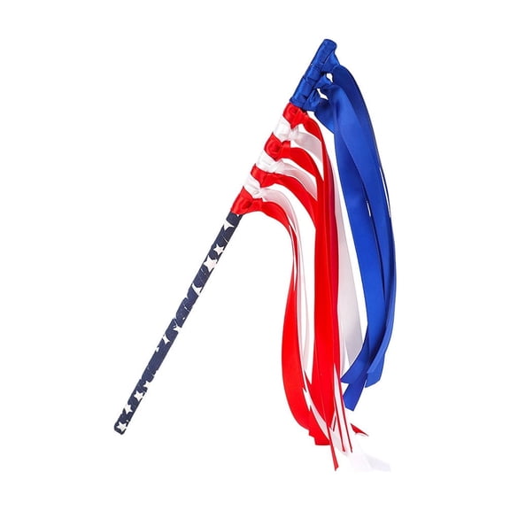 Lypsnake 4th of July Patriotic Ribbon Wand,American Flag Streamer Stick with Star Print Handle,Red White Blue Handheld Party Favor for 250th Anniversary Parades Celebrations Photo Booth Props