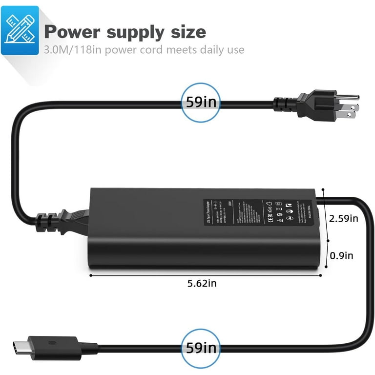 130W Chargeur USB C Pour Dell XPS 15 9500 9510 9520 9530 9575 XPS 17 9700 9710 9720 9730 Precision 5550 5750 3560 3550 Latitude 7410 5520 5510 5420 Alimentation Type C Portable PC Adaptateur