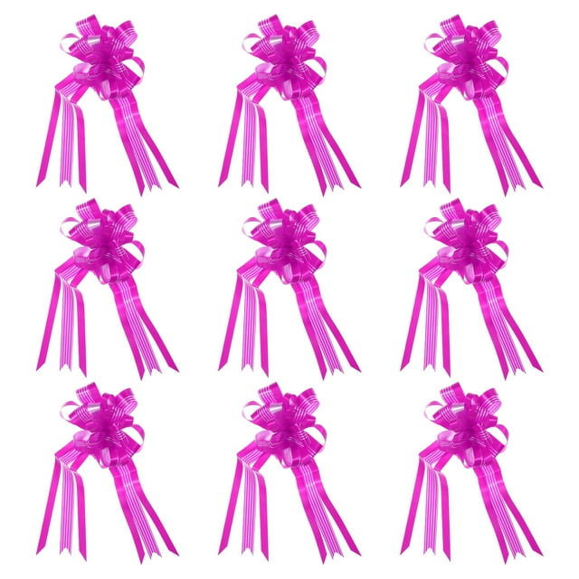 Unique Bargains 7' Christmas Pull Bow Baskets Present Wrapping Bows Large Flower Pull Bows Rose Red 10 Pack