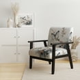 thumbnail image 2 of Designart "Asian Art White And Grey Butterfly" Upholstered Asian Accent Chair and Global Arm Chair - Multiple Color & Pattern, 2 of 7