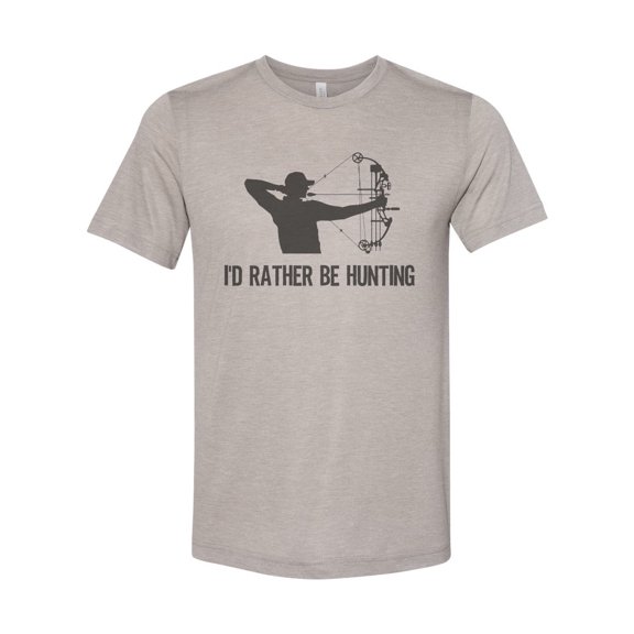 "Hunting Shirt, I'd Rather Be Hunting, Bow Hunting Shirt, Unisex, Sublimation T, Hunting And Fishing, Father's Day Gift, Gift For Dad, Huntin, Heather Stone, LARGE"
