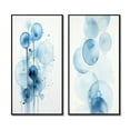 thumbnail image 2 of Designart "Vintage Tranquility Light Blue Watercolor Circles" Modern Geometric Framed Wall Art Set Of 2 - Modern Blue Frame Gallery Set For Office Decor, 2 of 6