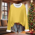 thumbnail image 5 of cocolona Womens Fall Tops Winter Fleece Warm Long Sleeve Shirts Fashion Solid Color Pullover Dressy Casual Blouses Christmas Gifts, 5 of 6