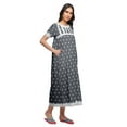thumbnail image 2 of Moomaya Button Down Maxi Nightdress Short Sleeve Printed Women Cotton Nightwear, 2 of 6