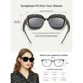 thumbnail image 5 of TINHAO Oversized Square Fit Over Glasses Sunglasses for Women with Hard Case, Trendy Polarized UV400 Wear Over Prescription Glasses Stylish Fashion Ladies, 5 of 8