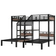 thumbnail image 4 of Bellemave Triple Bunk Beds with Stairs, Metal Twin Over Twin Over Twin Bunk Bed with Storage Shelves, Bunk Bed with Desk for 3 Teens Adults(Black）, 4 of 8