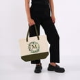 thumbnail image 4 of HIFA Initial Tote Bag for Women, Personalized Canvas Tote Bag - Two-Tone, Zipper Closure, Inner Pocket, Organic Cotton, Sturdy - Multipurpose Shoulder Bag Suitable for Shopping, Grocery, Beach, Travel, 4 of 5