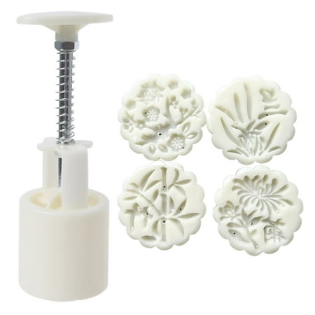 

YUOPEEA 50g Plastic Mooncake Moulds Plum Orchis Bamboo and Chrysanthemum Shape Moulds