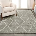 thumbnail image 4 of JONATHAN Y MOROCCAN HYPE 5 x 8 Area Rug, Catala Moroccan Diamond Shag - Gray/Ivory, MOH405B-5, 4 of 9