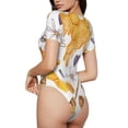 thumbnail image 2 of Yiaed Honey Bee Set Print Women's Waist-Cinching Short-Sleeved Onesie,Elastic Onesiet,Snaps At Bottom,Easy To Put On And Take Off for Wome Bodysuit-X-Large, 2 of 7