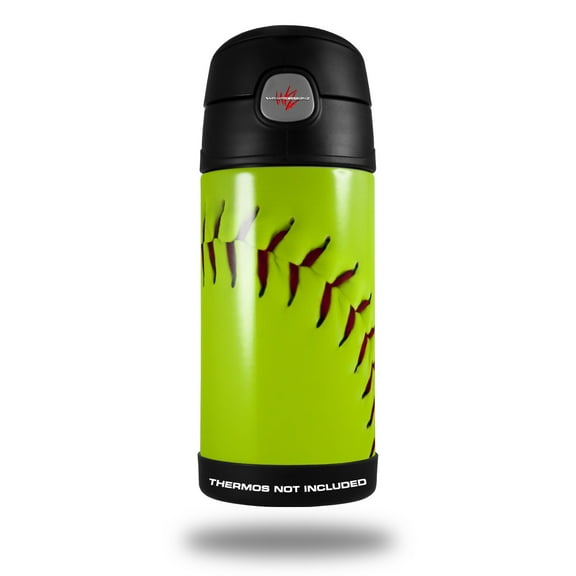 Skin Decal Wrap for Thermos Funtainer 12oz Bottle Softball (BOTTLE NOT INCLUDED) by WraptorSkinz