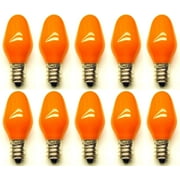 CEC Industries #7C7 CO 120V (Orange) Bulbs, 120 V, 7 W, E12 Base, C-7 shape (Box of 10)