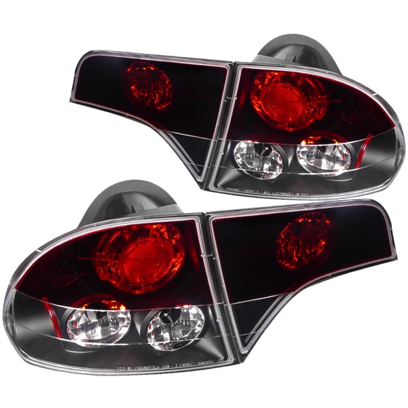 Right Pair Spec-D Tuning Black Tail Lights for 2006-2011 Honda Civic 2Dr Coupe Taillights Assembly Left