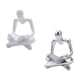 thumbnail image 1 of 2 piezas de estatua de pensador abstracto, figura humana, decoración coleccionable decorativa Blanco y Argenta, 1 of 9