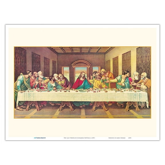 The Last Supper - Jesus and the Twelve Apostles - Vintage Religious Art by Leonardo DaVinci c.1495 - Master Art Print (Unframed) 9in x 12in