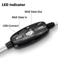 thumbnail image 2 of 2X USB MIDI Cable Adapter,USB Type A Male to MIDI Din 5 Pin In-Out Cable Interface with LED Indicator for Music Keyboard, 2 of 6