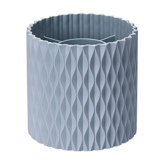 Rotating Pen Holder for Desk, 5 Slots Unique White Desk Organizer Easthetic Desktop Supplies and Accessories for Women, Pencil Cup Caddy for Office Home Art Supply, 1 Pcs, 4.65x4.61"