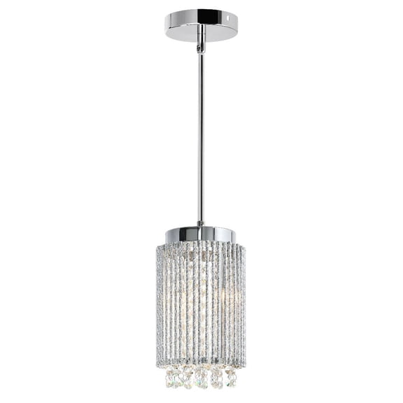 CWI Lighting Claire 2 Light Drum Shade Metal Mini Pendant in Chrome