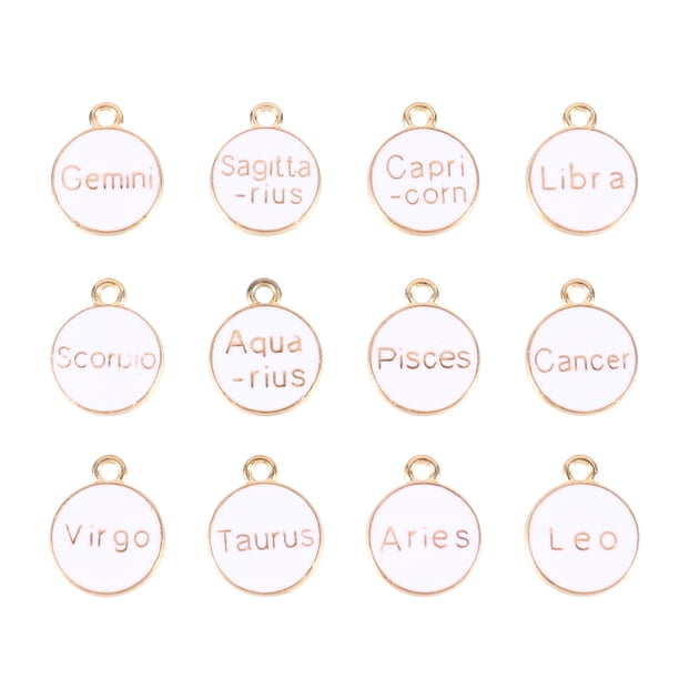 12 piezas encantos de constelación de aleación DIY joyería colgantes pulsera que hace encantos