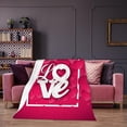 thumbnail image 3 of YiBai Valentine's Day Love Flannel Blanket Office Nap Blanket, A, 3 of 5