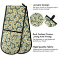 thumbnail image 4 of Dailycode Double Sided Oven Mitt with Loop Heat Resistant Kitchen Long Potholders 7" x 35" Many Little Daisies, 4 of 6