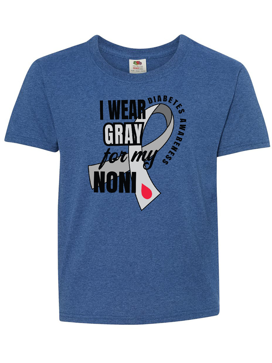 Diabetes Awareness I Wear Gray For My Noni Youth TShirt
