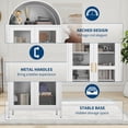 thumbnail image 4 of Arched Storage Cabinet, Modern Storage Cabinet with Glass Door and Adjustable Shelves, Accent Furniture for Living Room, Kitchen, Dining Room, Entryway, 4 of 6