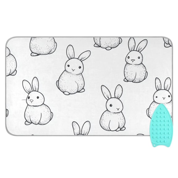 Bunny Rabbits Painting Ironing Board Covers Heat Resistant Ironing Pad Mat Portable for Travel Washer Dryer Table