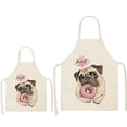 thumbnail image 1 of Awdenio Tablier Sans Manches en Coton Lin Imprimé Chien Carlin pour Cuisine, 1 of 1