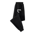 thumbnail image 1 of Odeerbi 2-13 Años Niñas Pantalones de Algodón Amor Imprimir Entrenamiento Deportes Pantalones de Jogger Cintura Elástica Cómoda Joggers Sueltos, 1 of 4